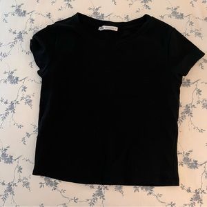 black zara crop top